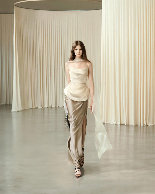 MUSTHAVE Brown Silk Skirt