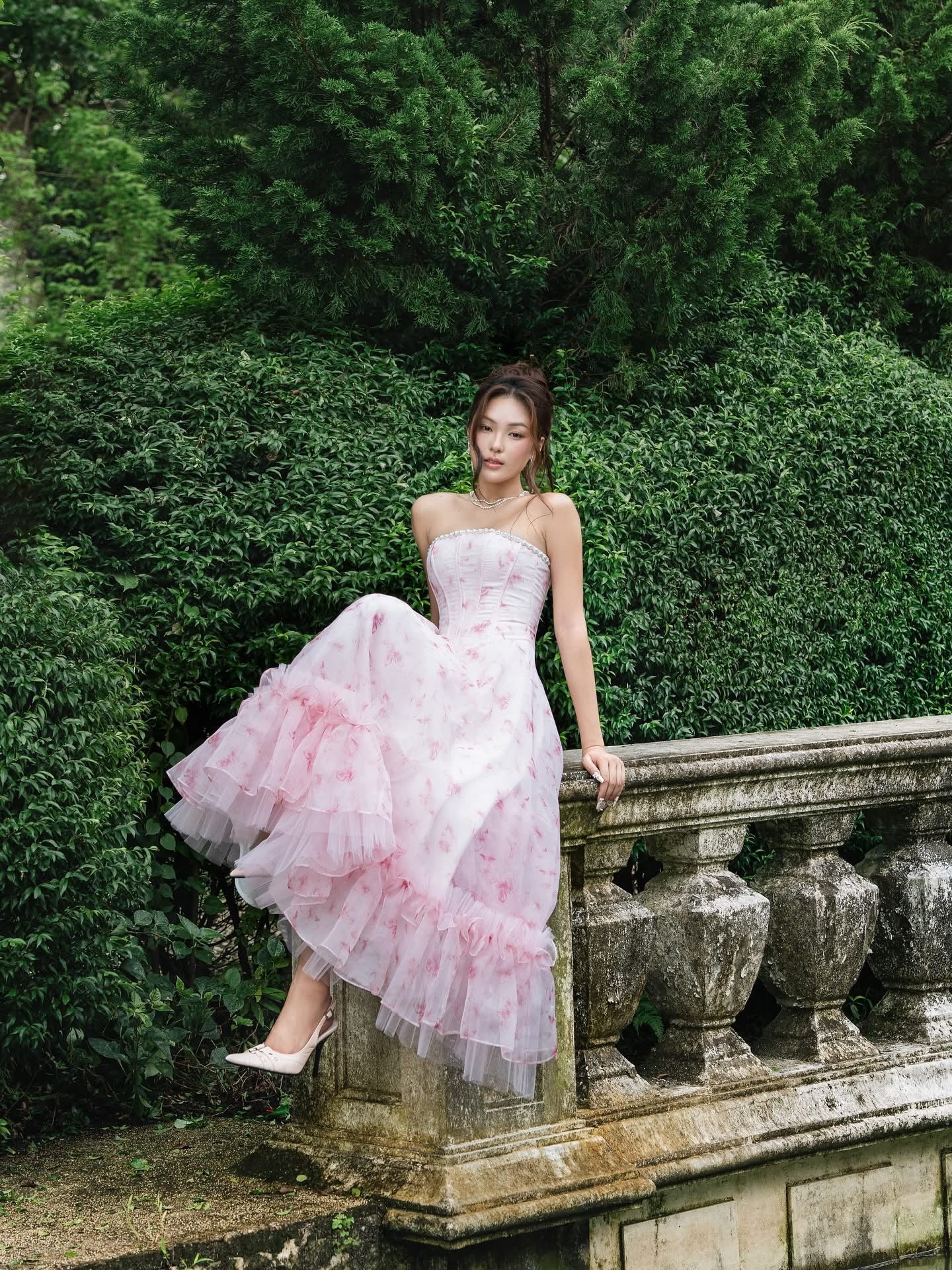 LANE CI Pink midi dress