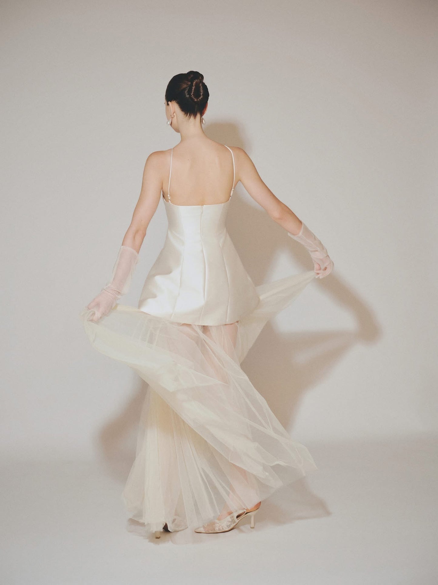 DELICIAE Cream Vacation Elegant Solea Top & Skirt Set