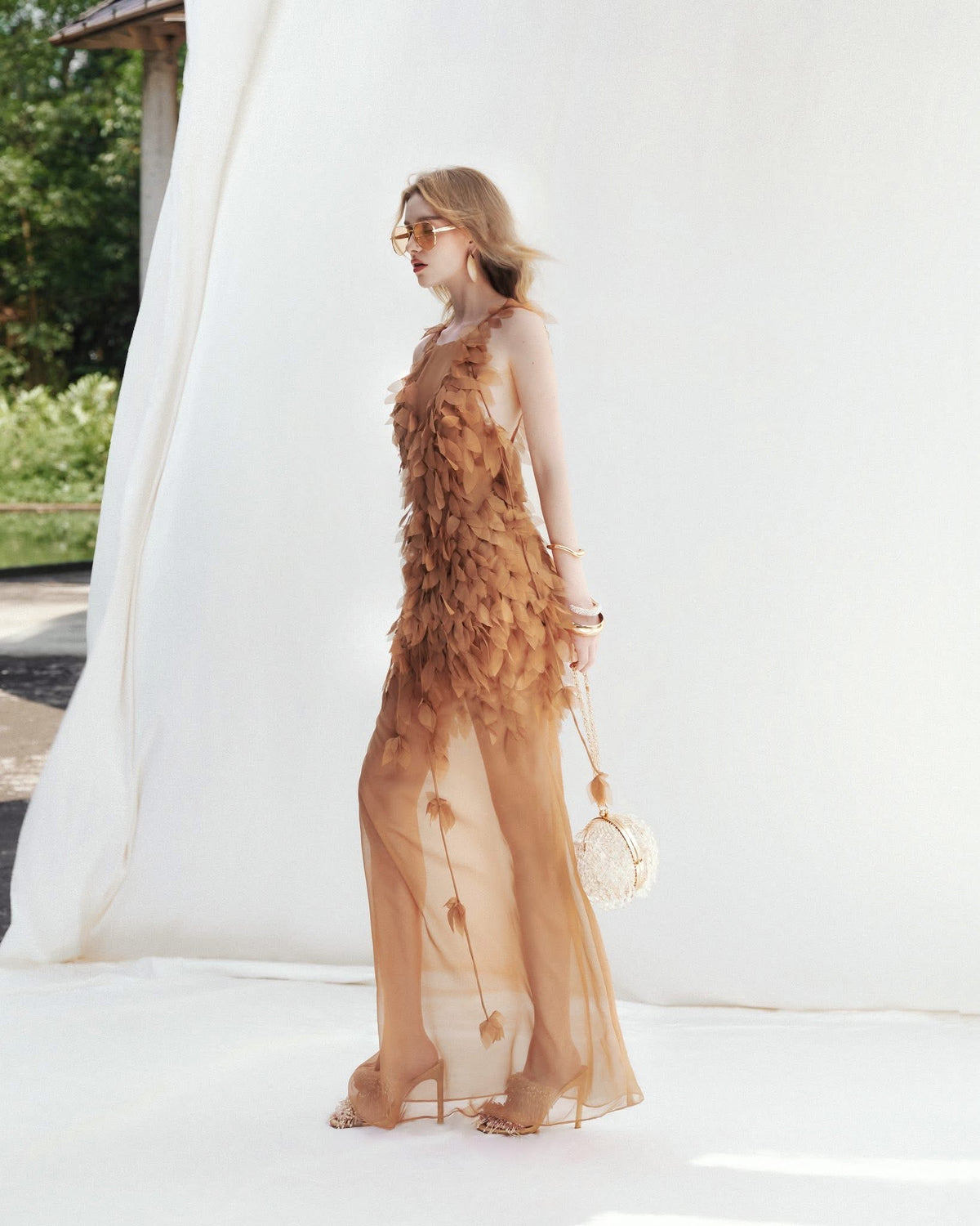MUSTHAVE Fairycore Elegant Brown Olivia Lace Midi Dress