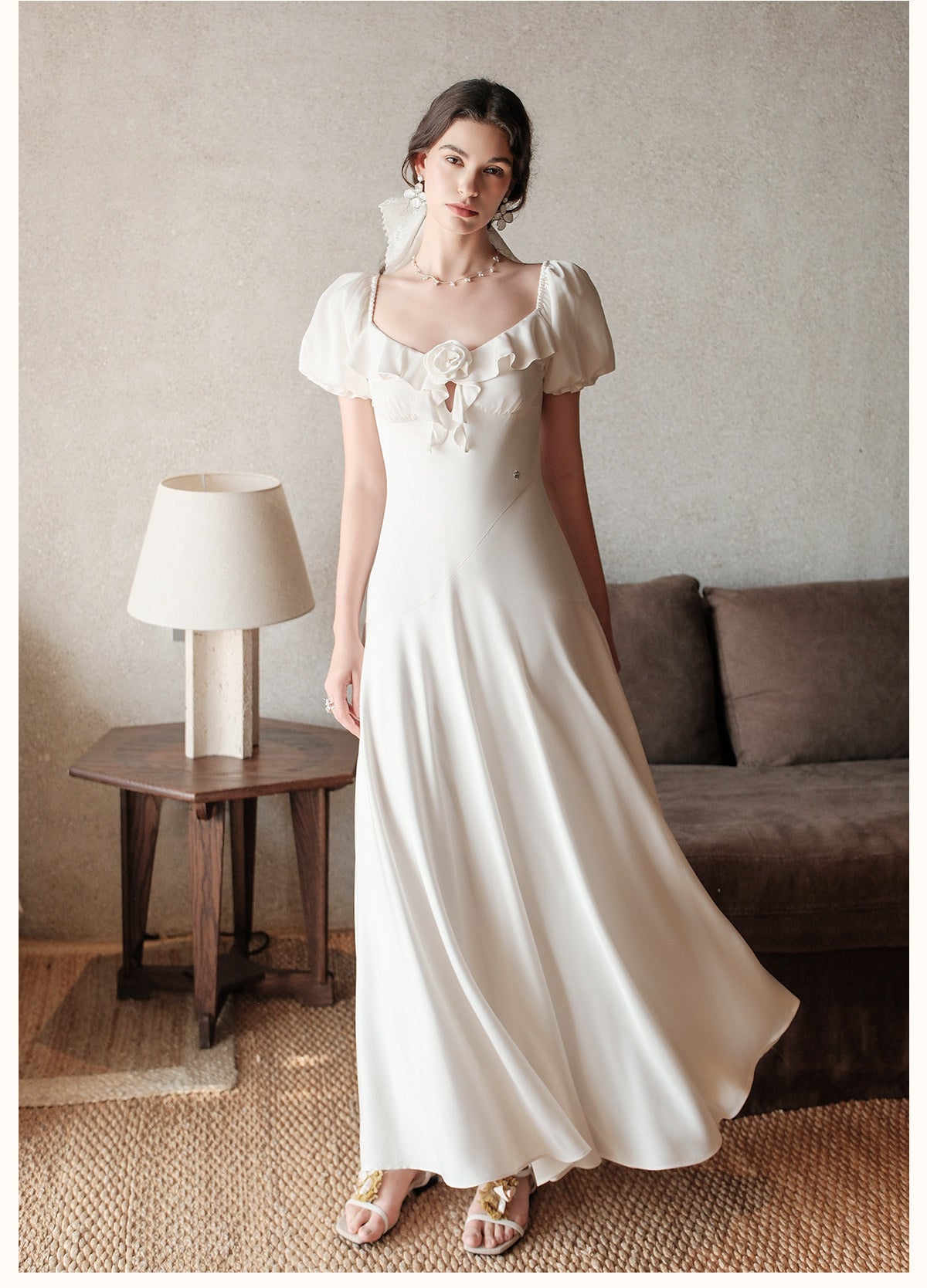 SHEERLUCK Yellow Floral Florette Vacation Maxi Dress