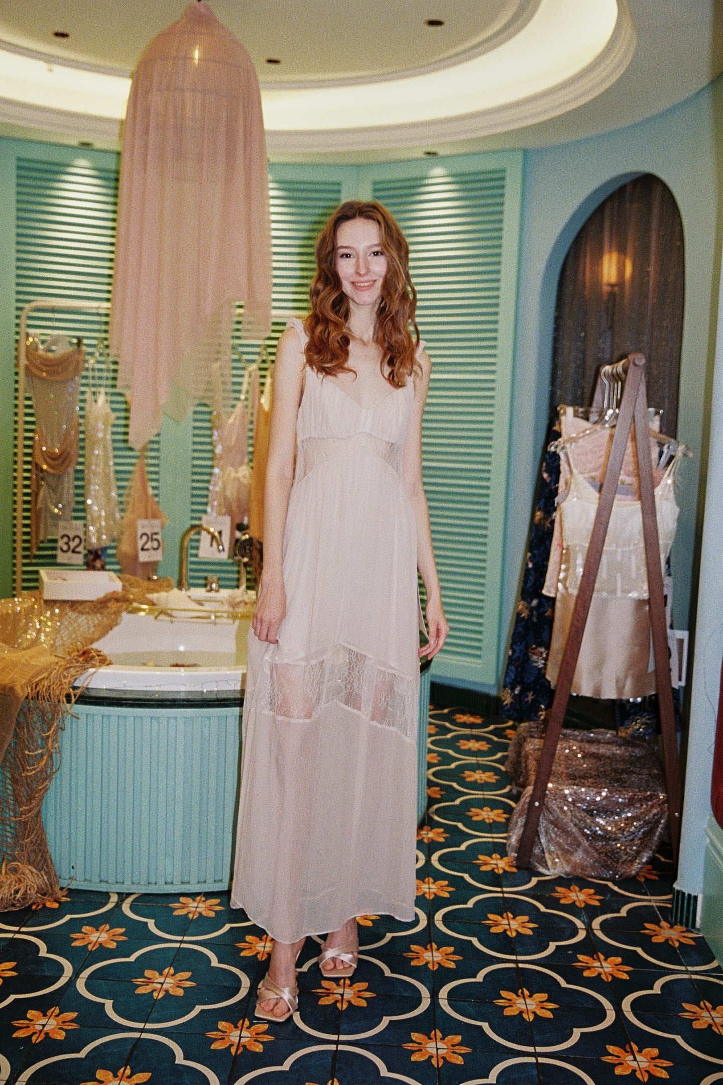 MIN PURA Pink Vacation Sweet Sequins Midi Dress
