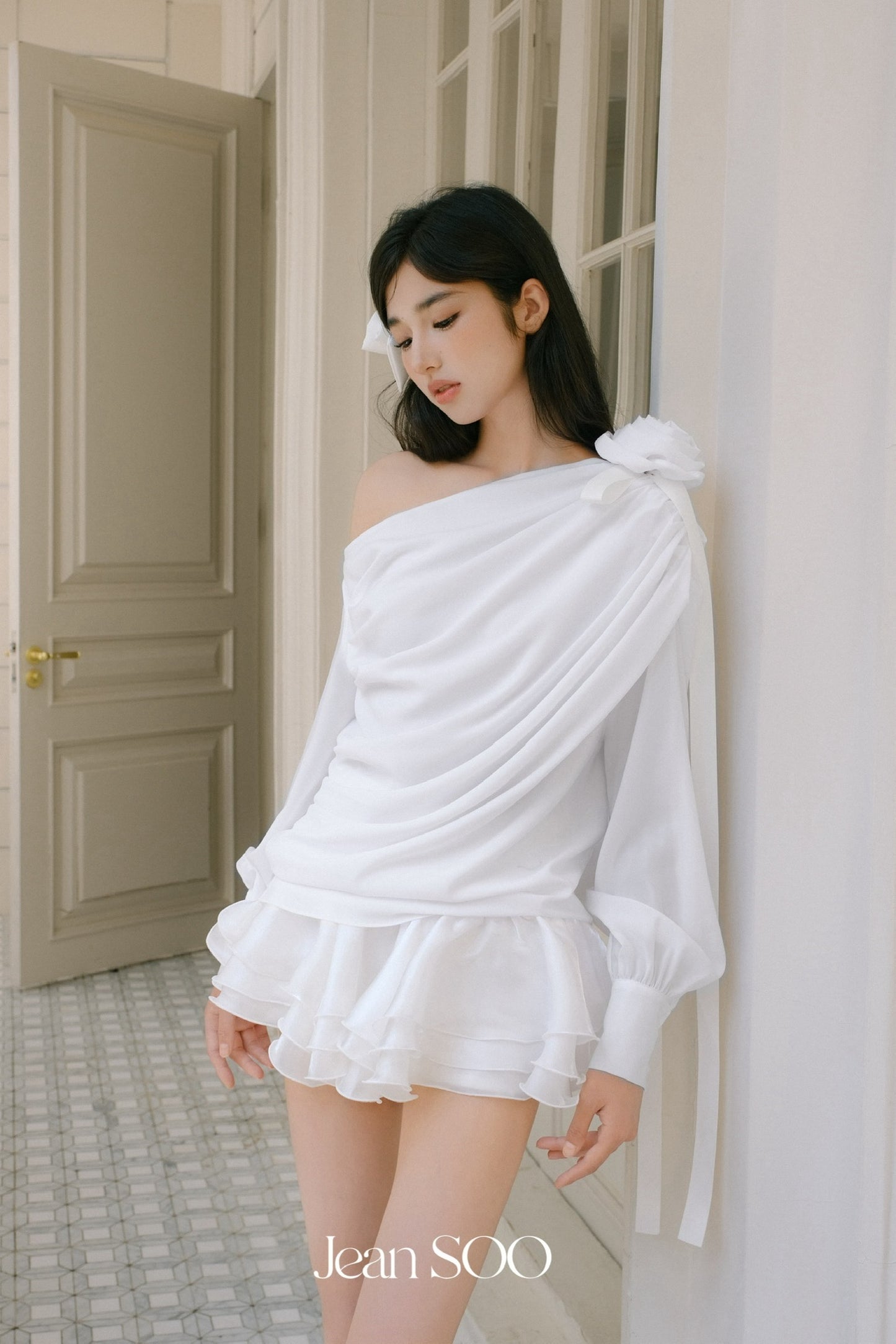 JEAN SOO Sweet Vacation White Rose Top & Skirt