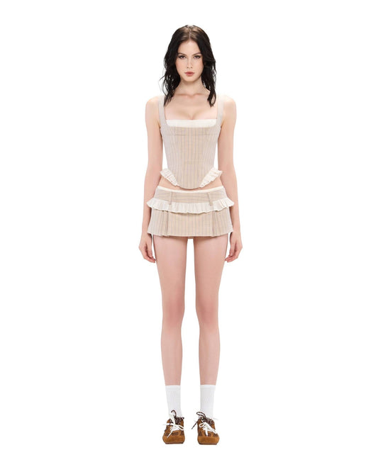 LSOUL White MONI TOP & Skirt SET