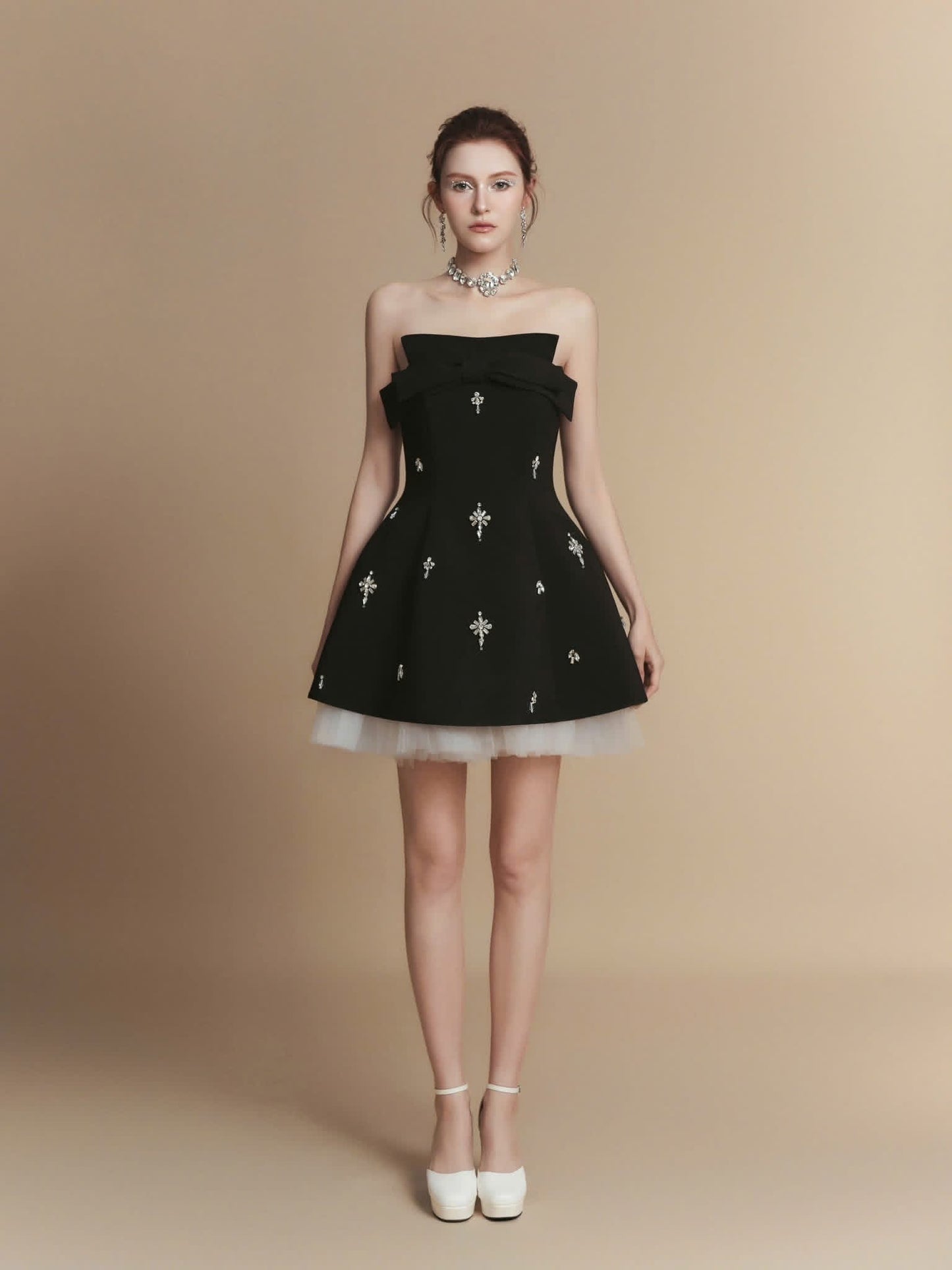 LAMORIS Black Florence Mini Dress