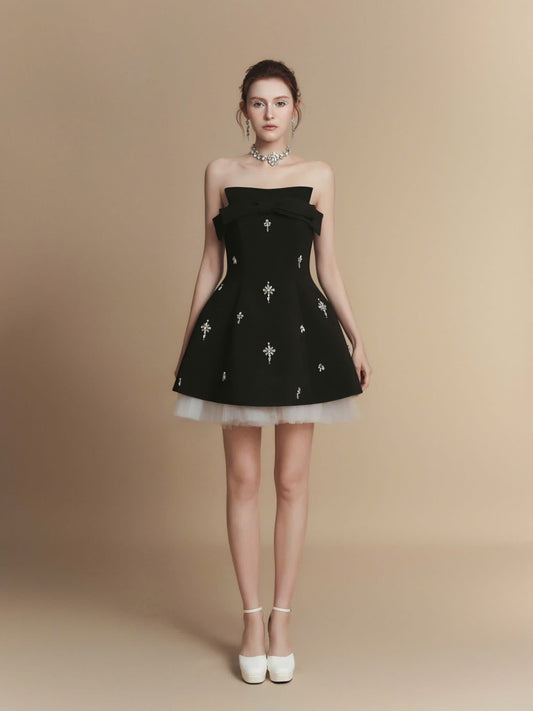 LAMORIS Black Florence Mini Dress