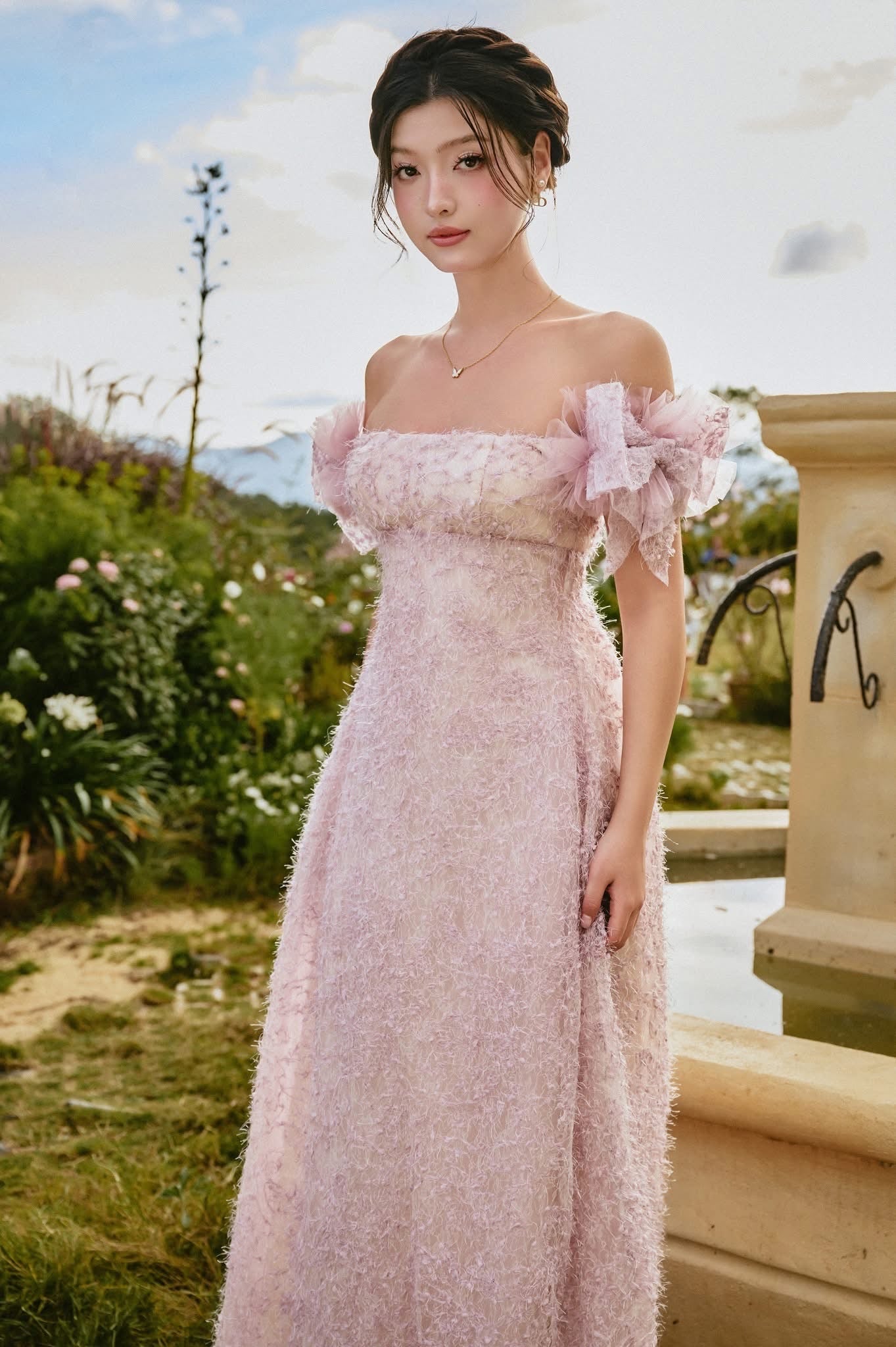 SISSY NATION Sweet Elegant Fairycore Pink Sophie Gown Maxi Dress