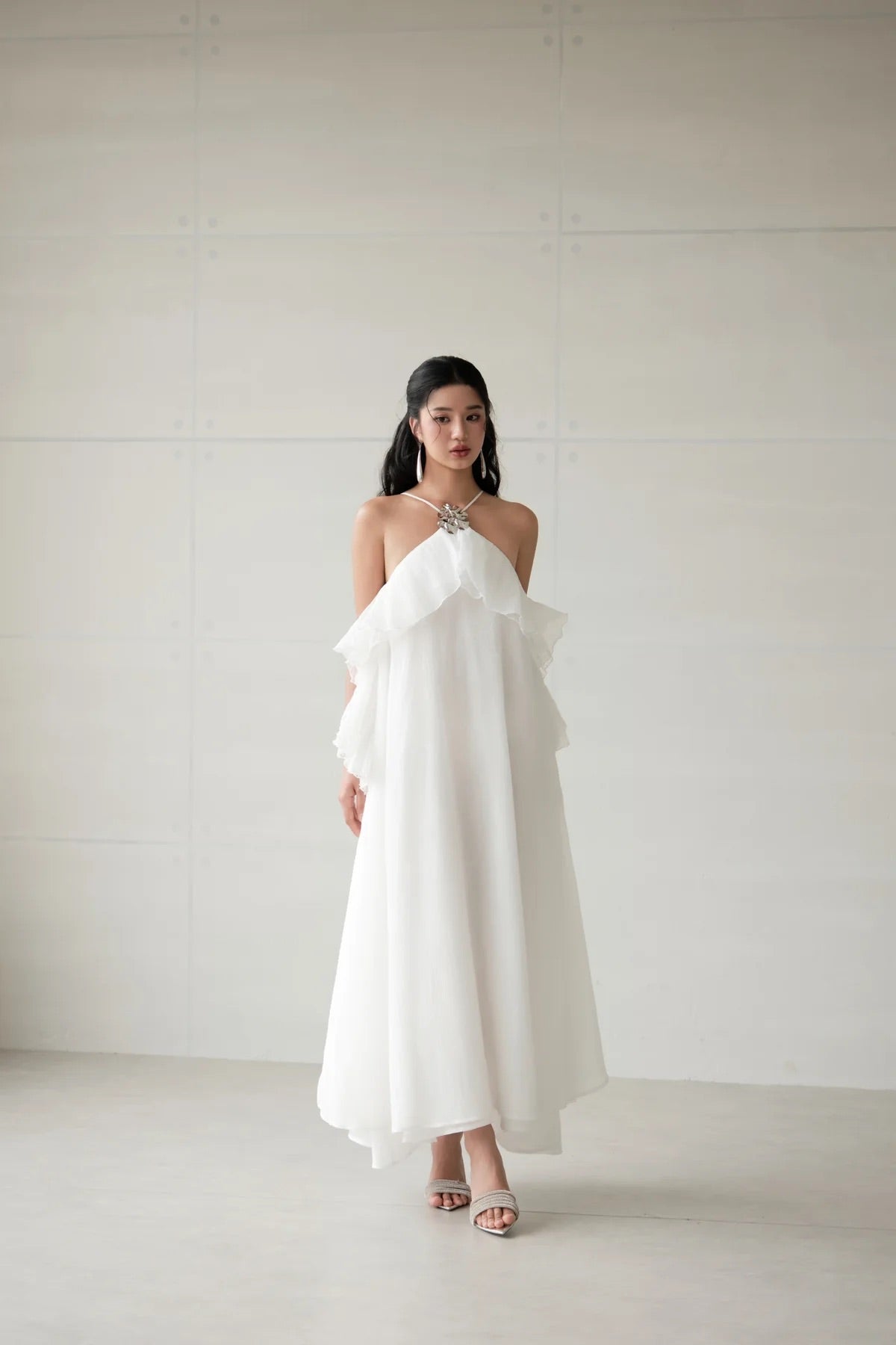 DELICIAE White Layer Maxi Dress