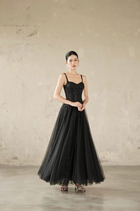 DELICIAE Black Scarlet Maxi Dress