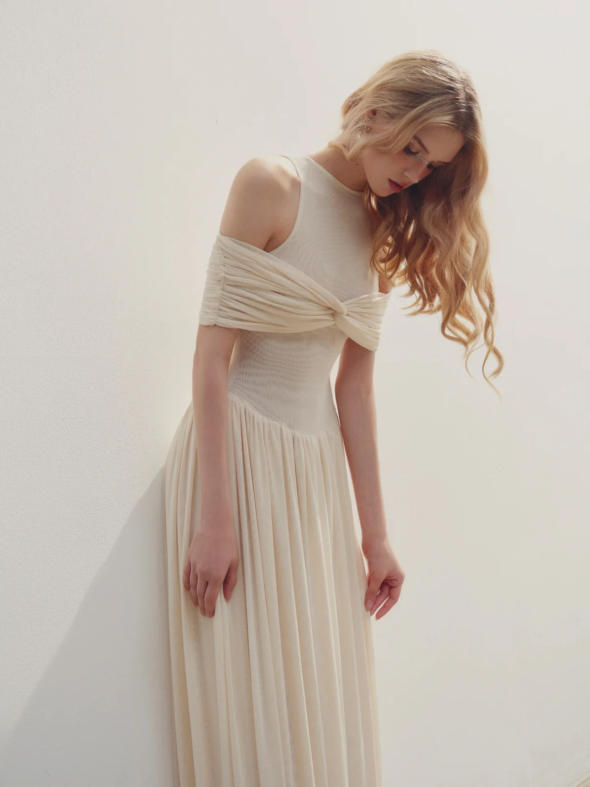 DELICIAE Brown Minimalist Margot Maxi Dress