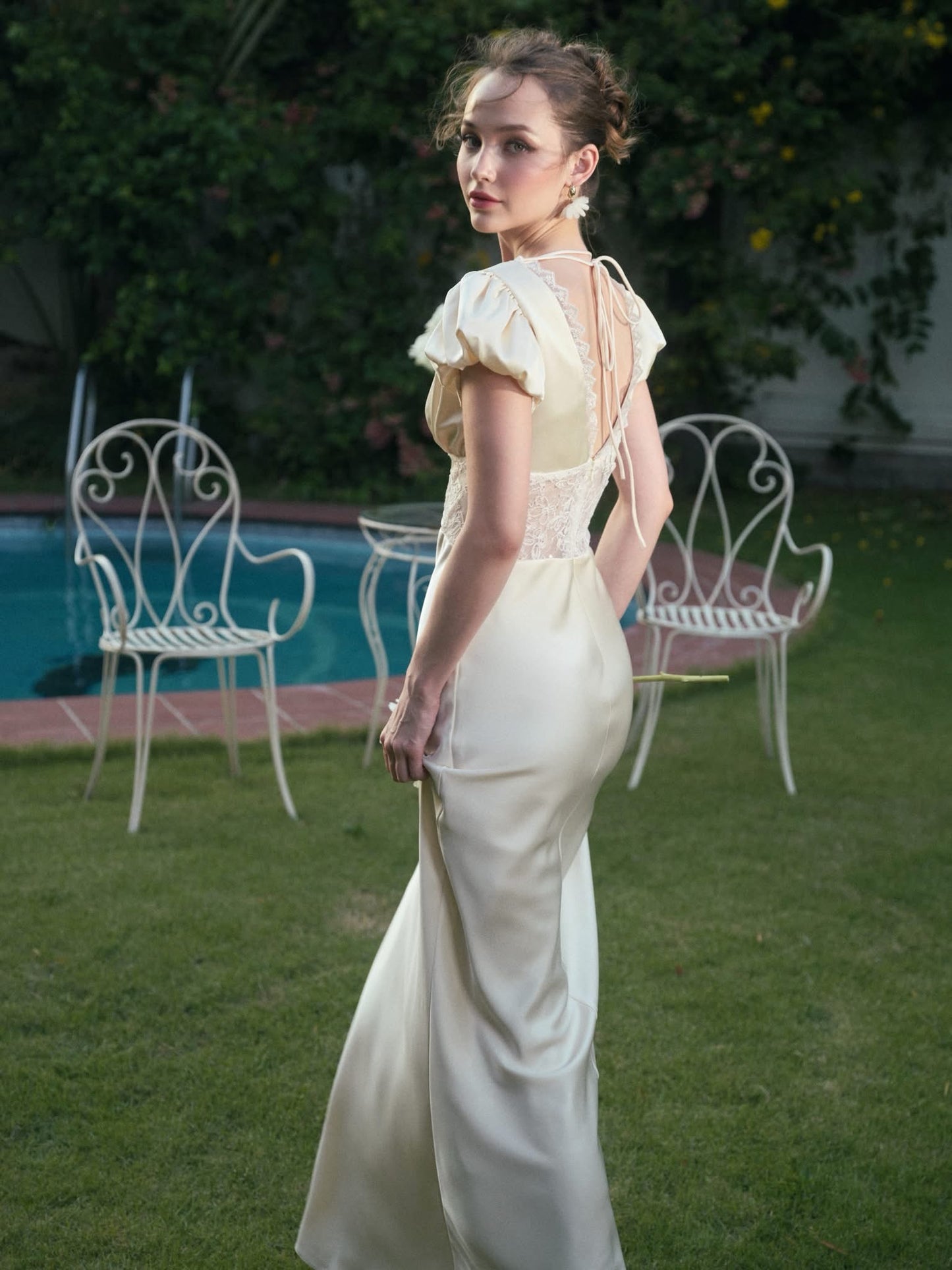 KISSERINE ATELIER Elegant Fairycore Lace White Mariam Maxi Dress