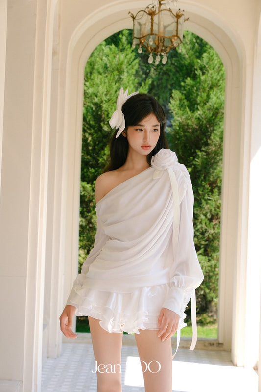 JEAN SOO Sweet Vacation White Rose Top & Skirt