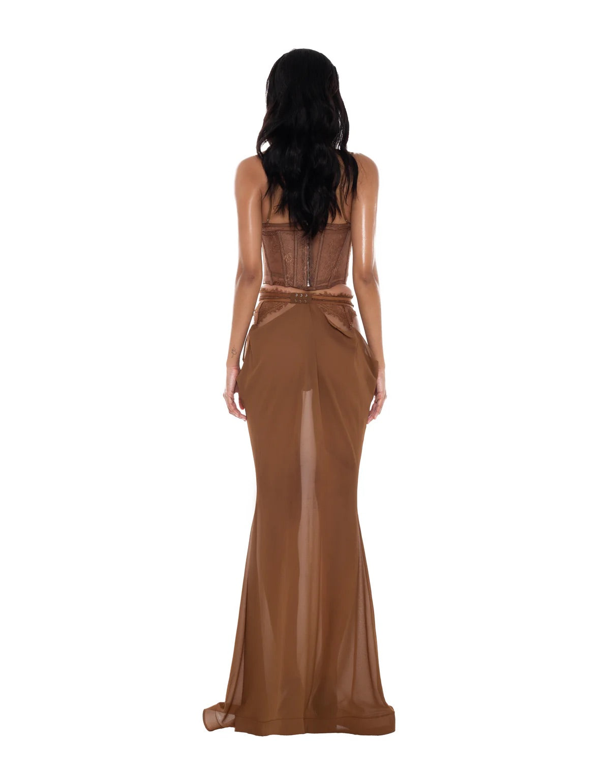 HUELLEY ROSE Black Emi Maxi Dress Set