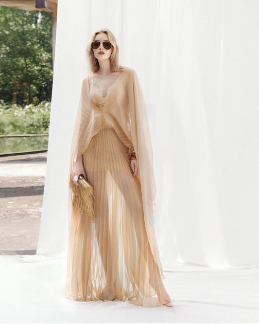 MUSTHAVE Fairycore Elegant Nude Amelia Maxi Dress