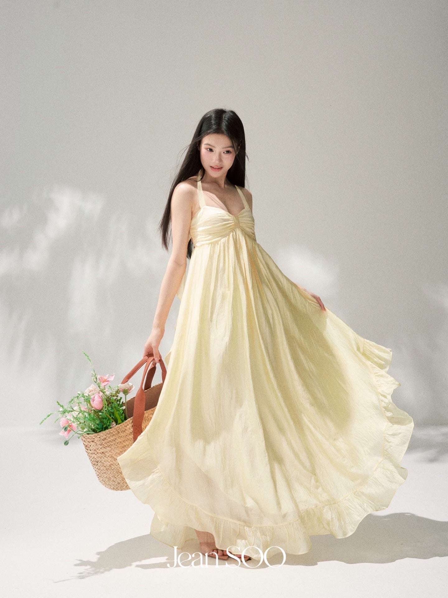JEAN SOO Sweet Vacation Yellow Cozy Maxi Dress