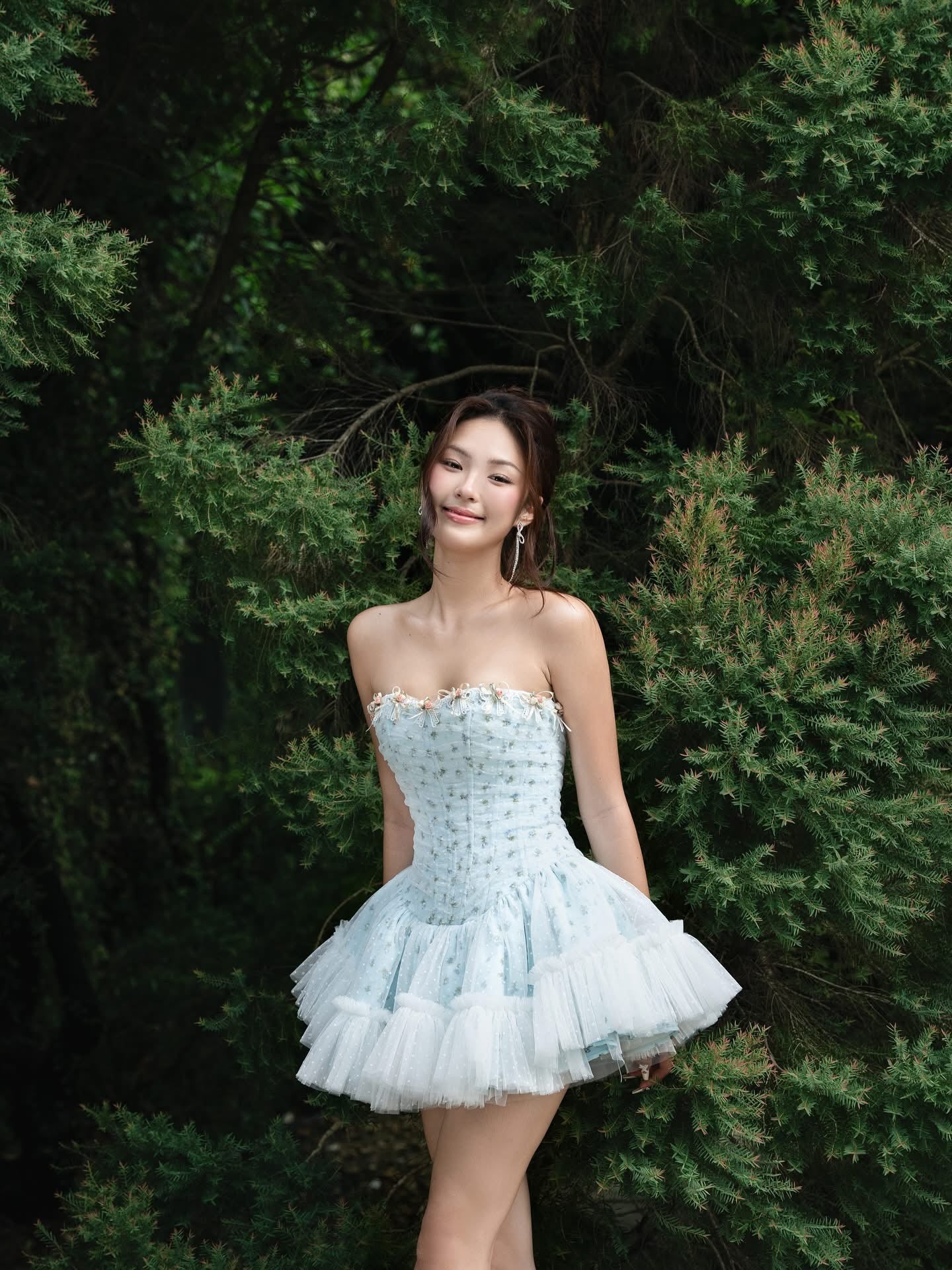 LANE CI Blue Moudy Mini Dress