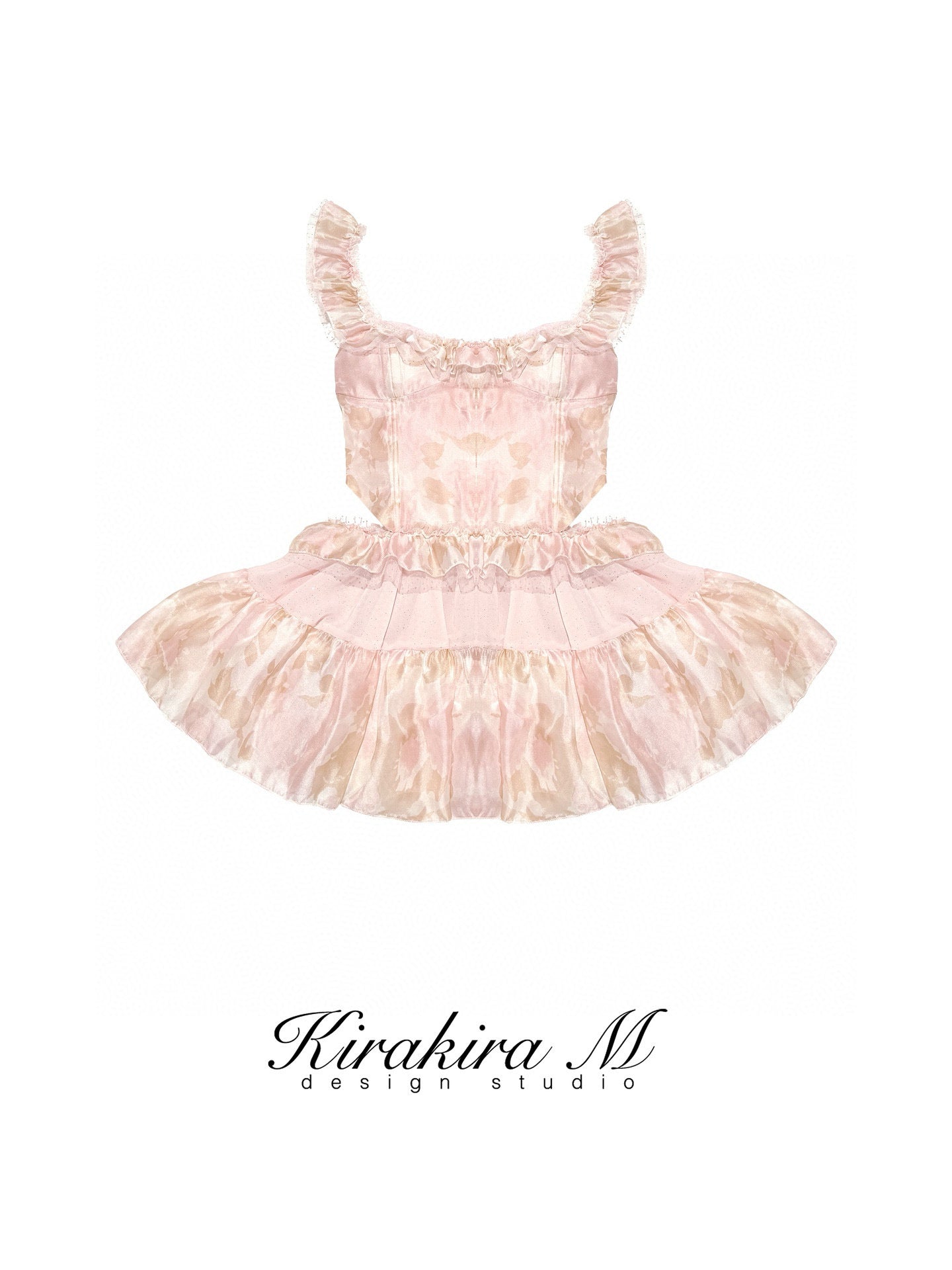 KIRAKIRA M Pink Puffy Mini Dress