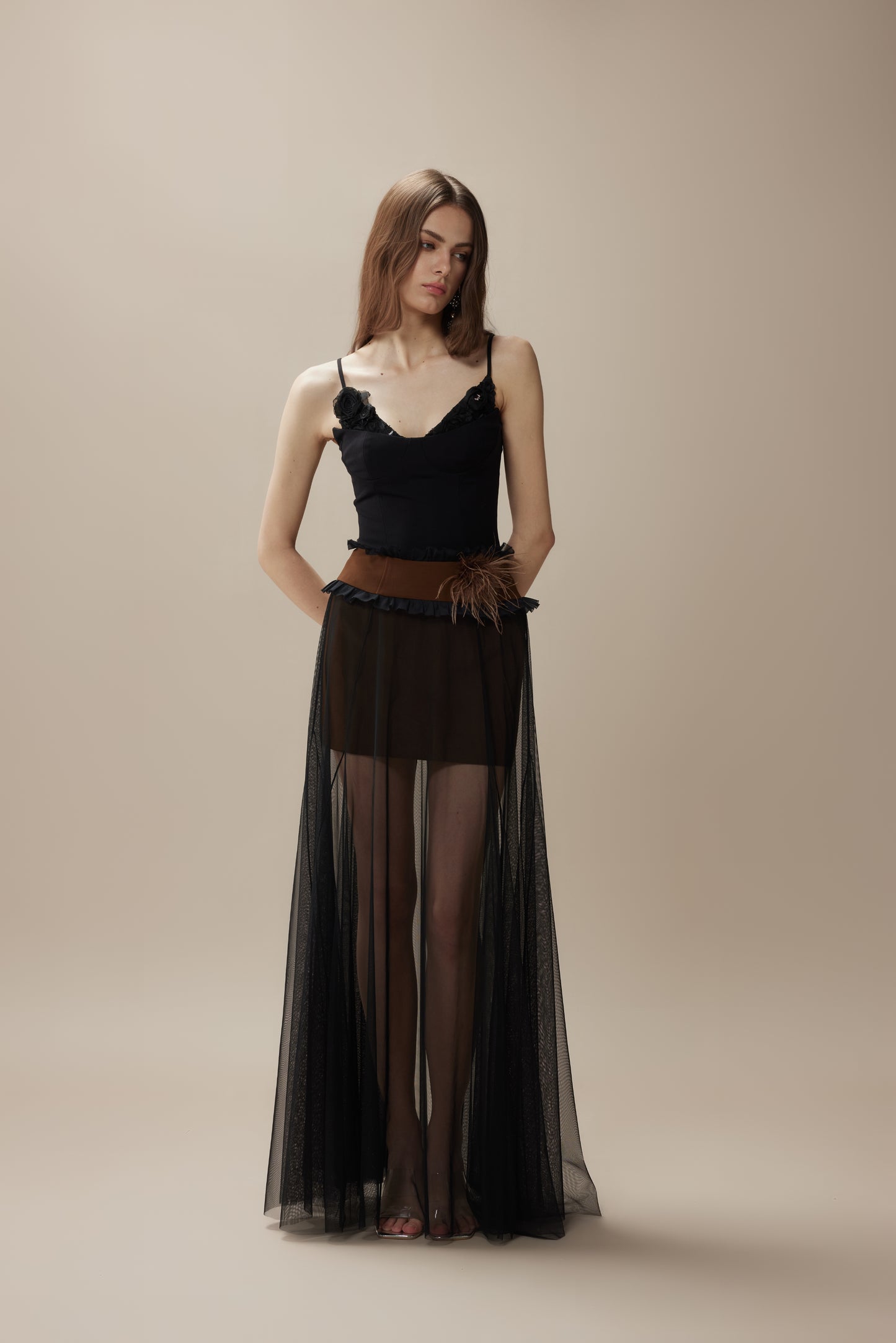 FA SOGNO Black Top & Maxi Skirt