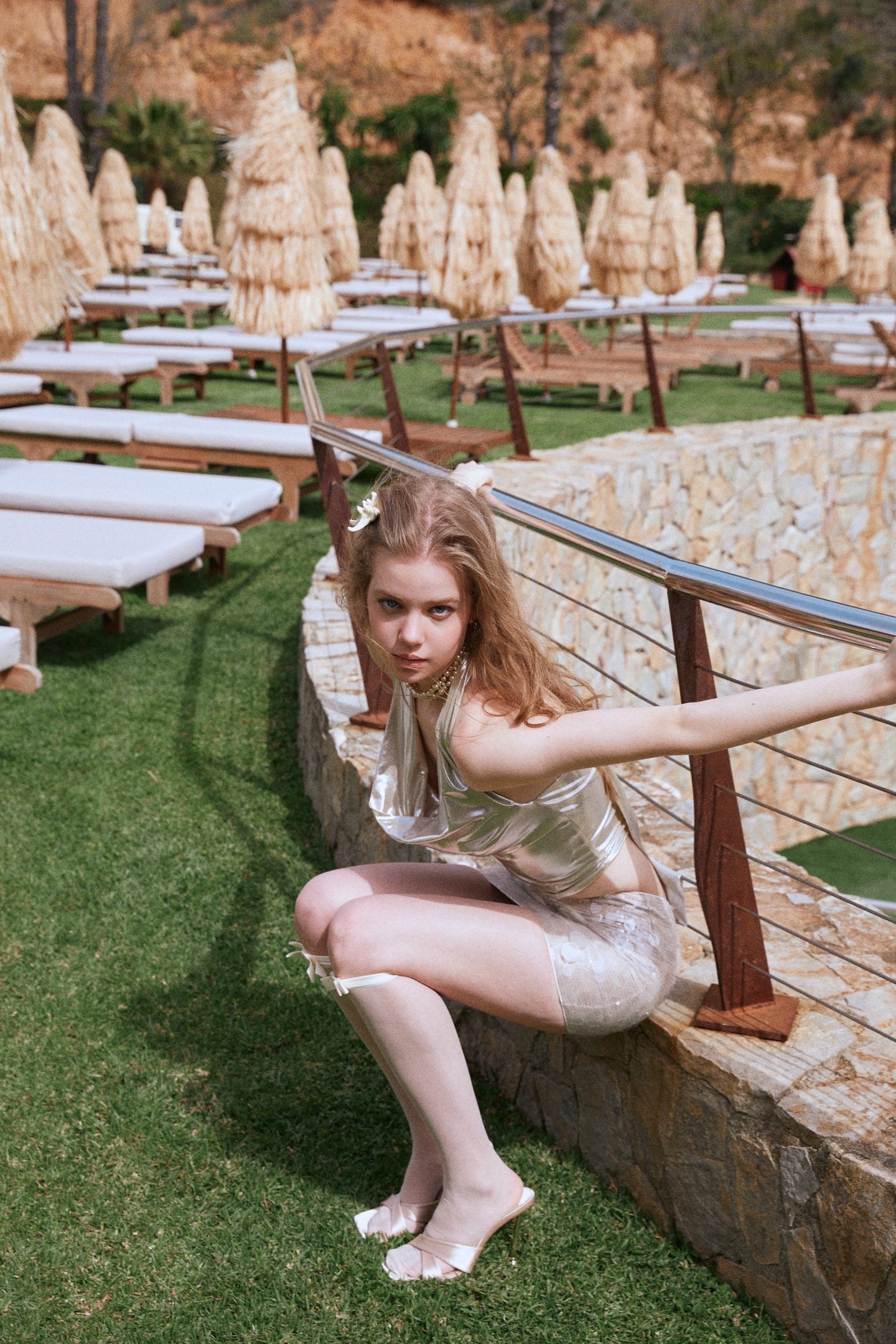 MINPURA Sliver Sequins Top & Skirt