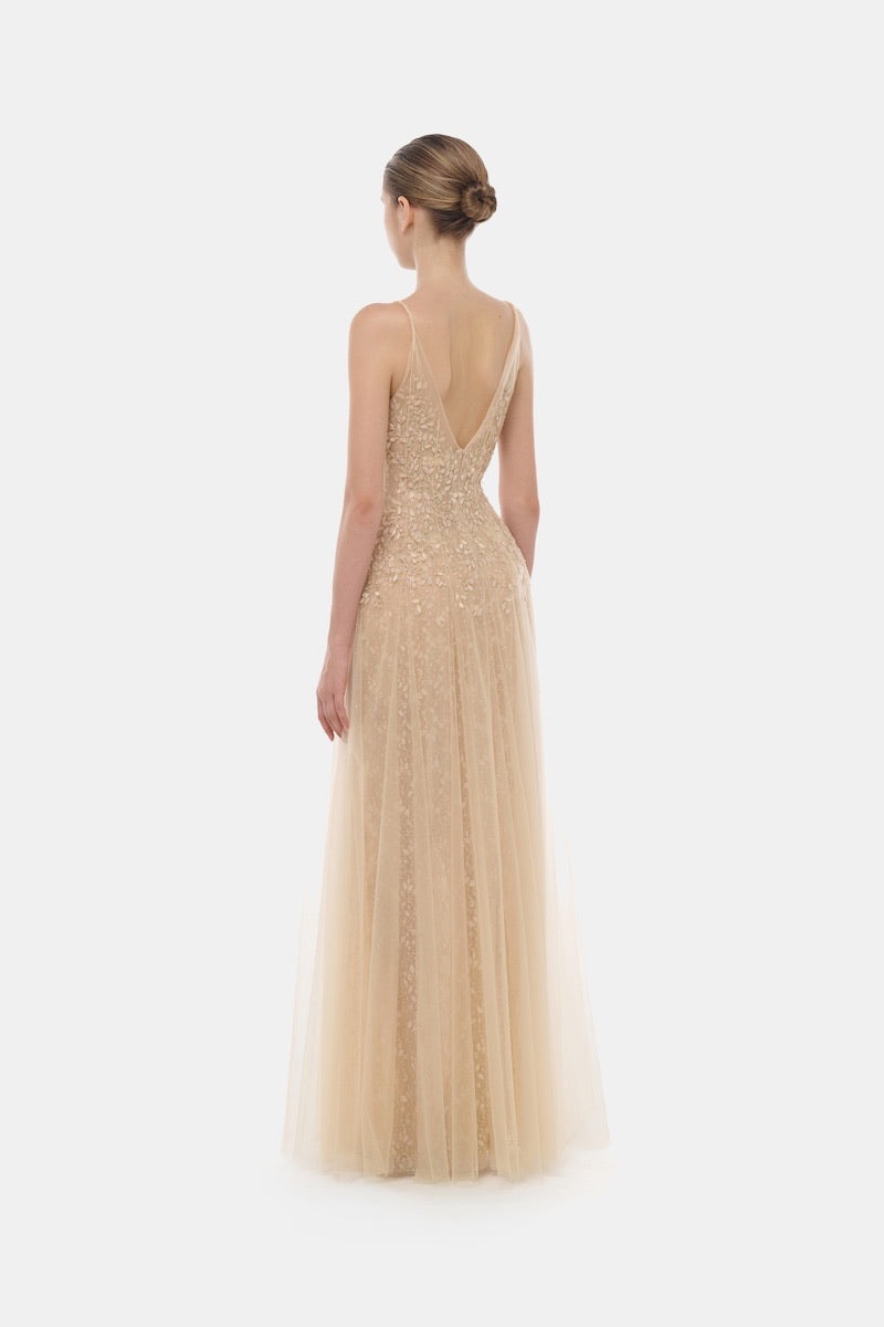 MONTSAND Nude Pastel Deep-V Maxi Dress – Hadlyn MONTSAND Nude Pastel Deep-V Maxi Dress – Hadlyn