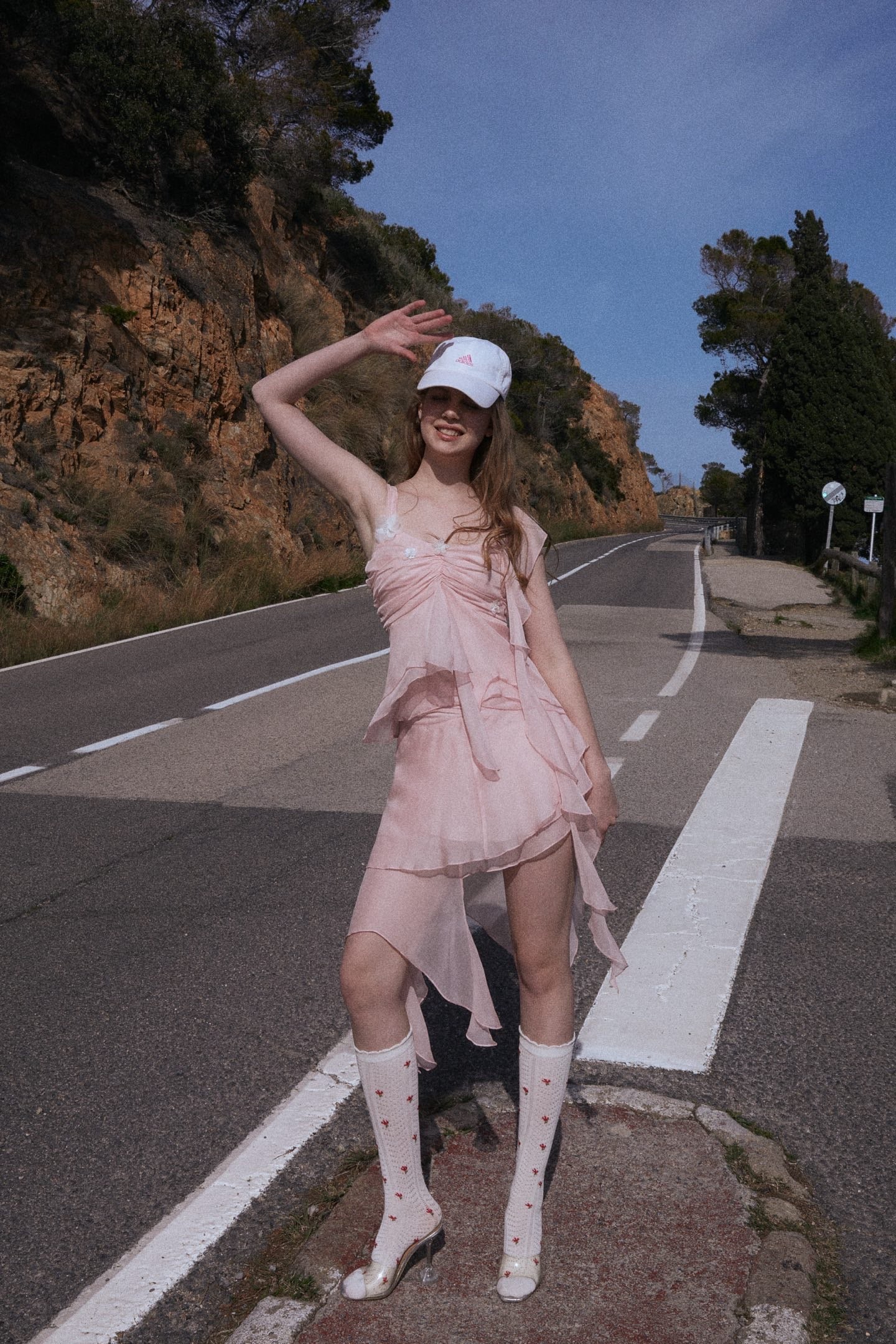 MINPURA Pink Scalloped Edge Mini Dress