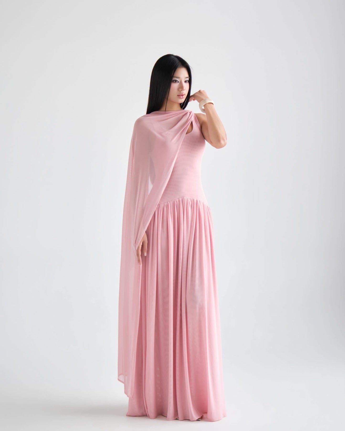 DELICIAE Pink Knit Daliah Maxi Dress