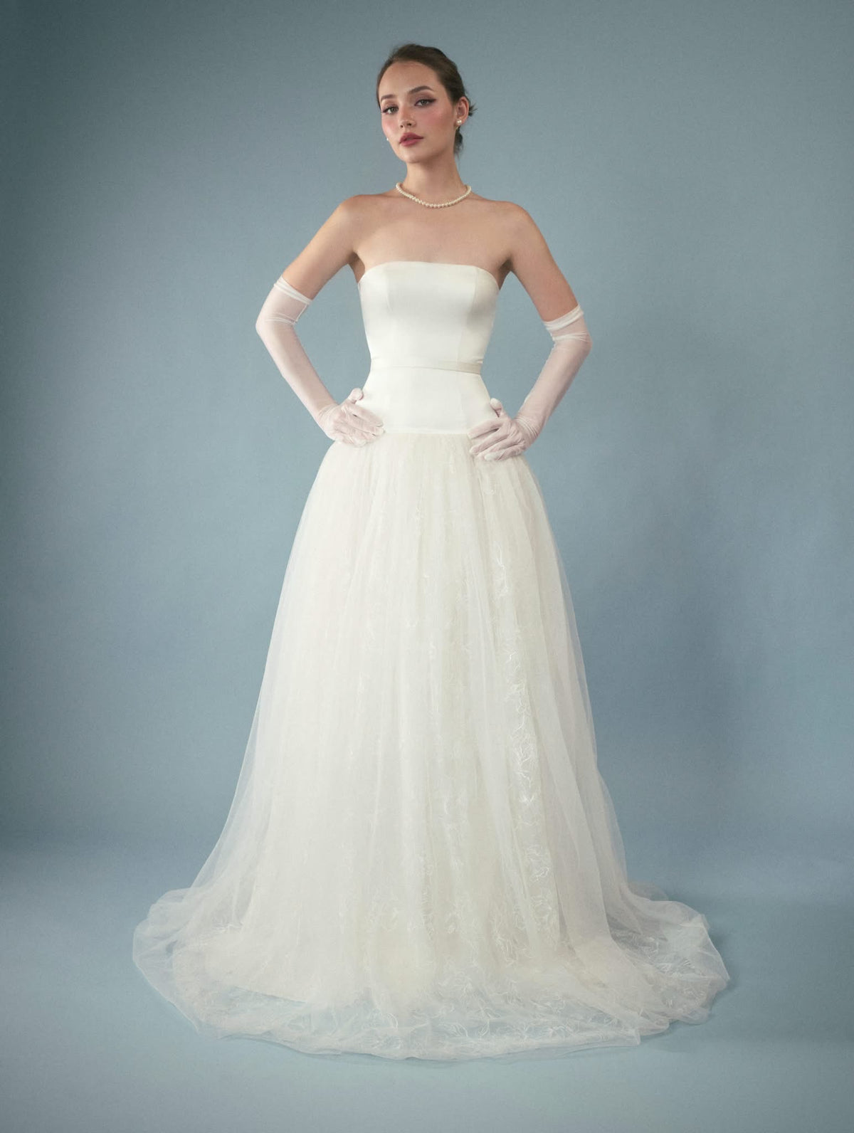 White Wedding Angelique Tulle Maxi Dress