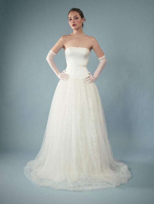 White Wedding Angelique Tulle Maxi Dress