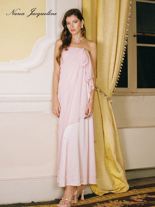 Nana Jacqueline pink strapless maxi dress