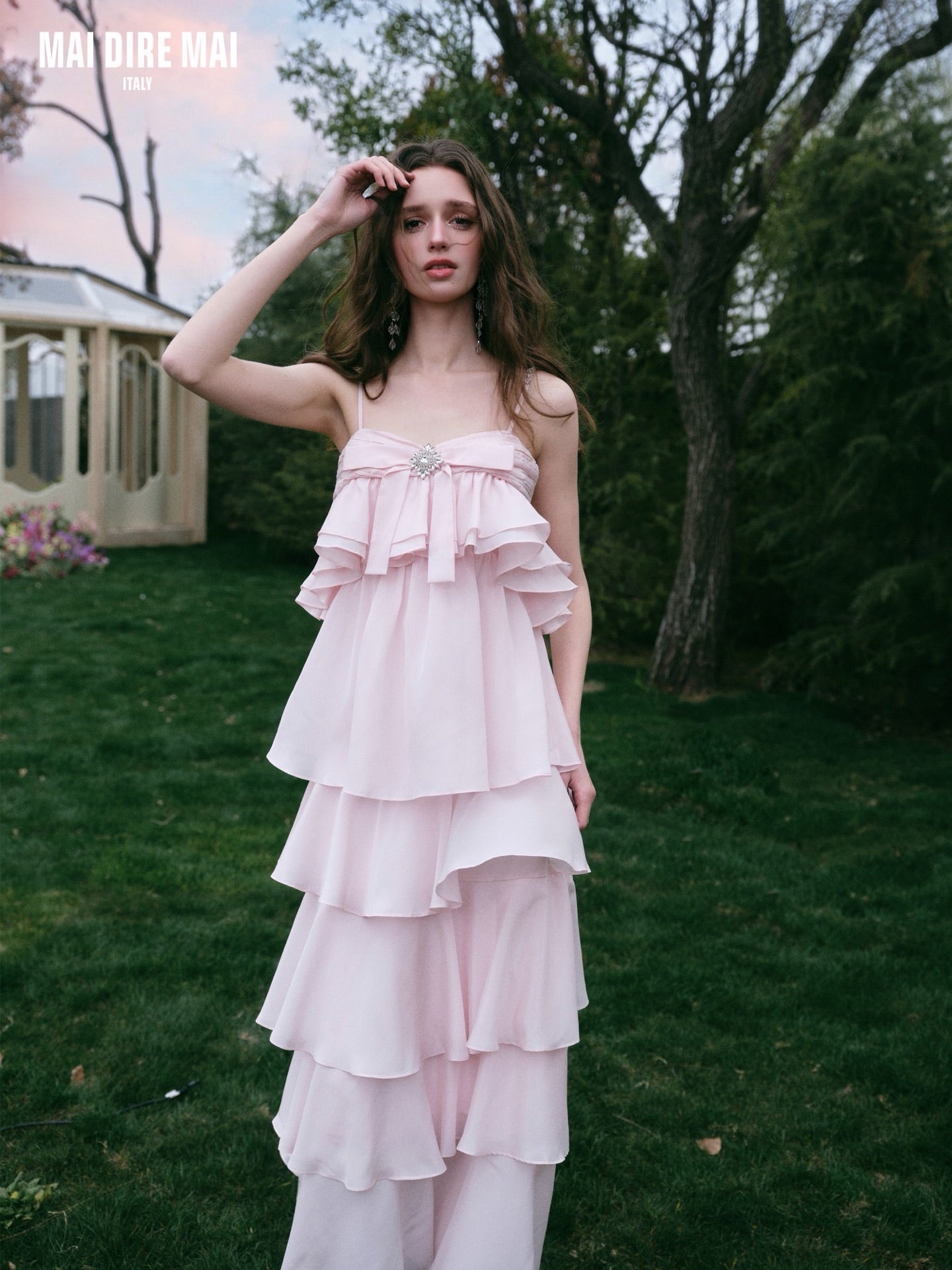 MAI DIRE MAI Sweet Elegant Pink Romantic Maxi Dresso