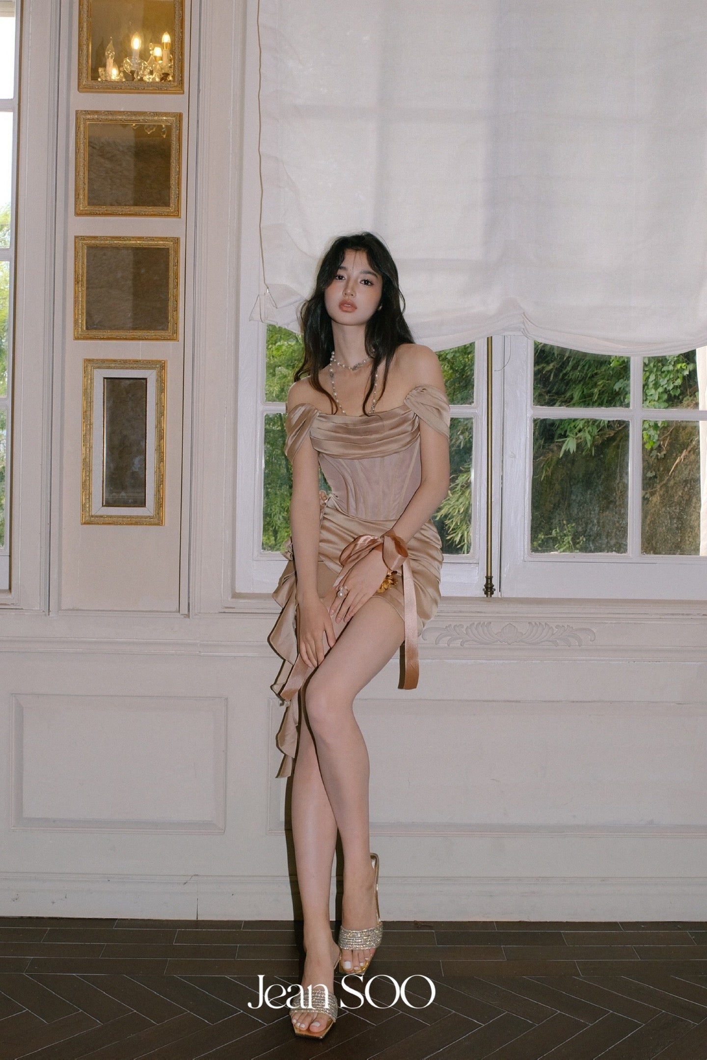 JEAN SOO Nude Mini Dress