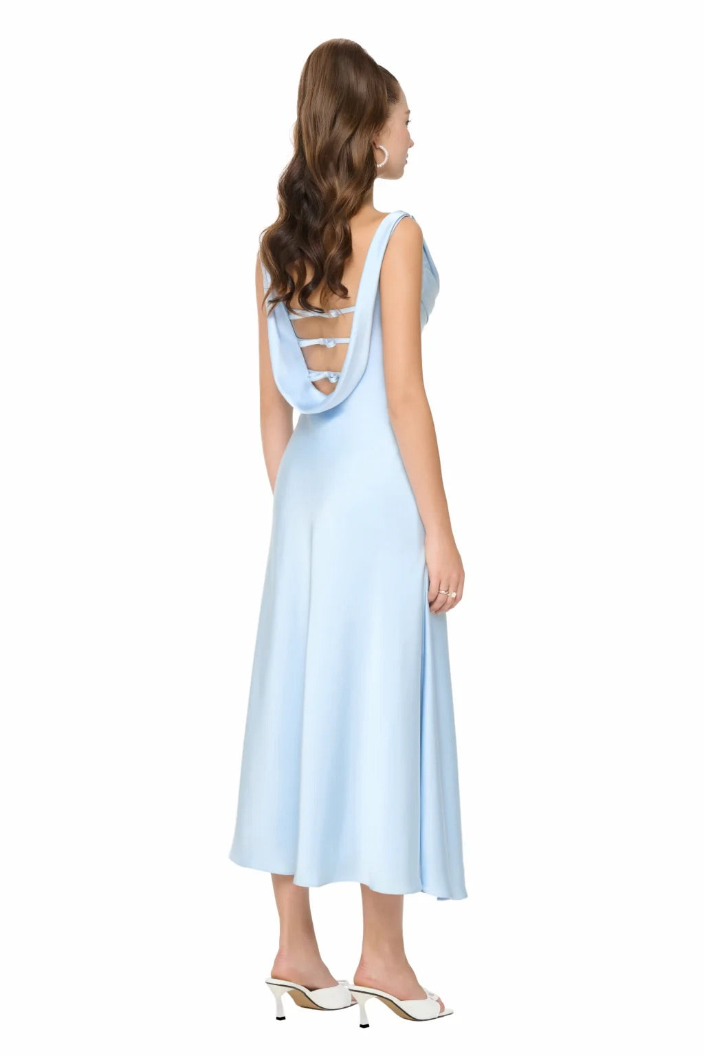 JUBIN Blue Elegant Midi Dress