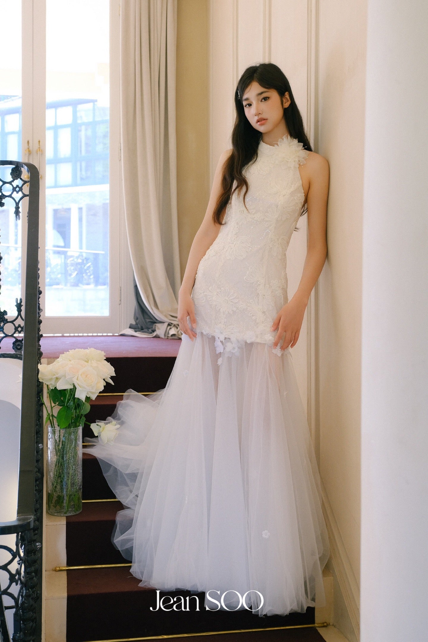 JEAN SOO White Lace Maxi Dress