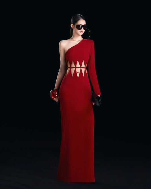 MAEL FEMME Red Aethera Maxi Dress