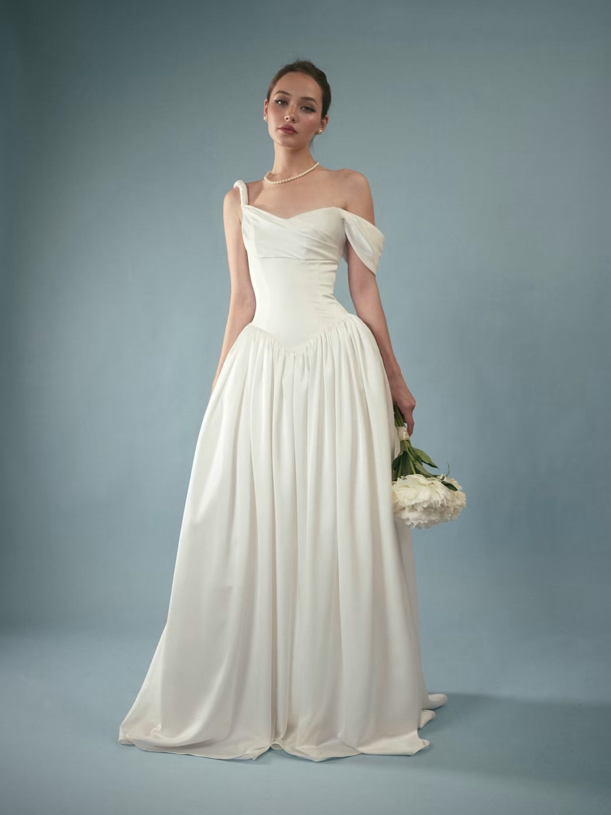 White Satin Eveline Maxi Dress