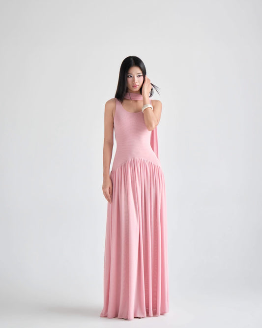 Pink Knit Daliah Maxi Dress