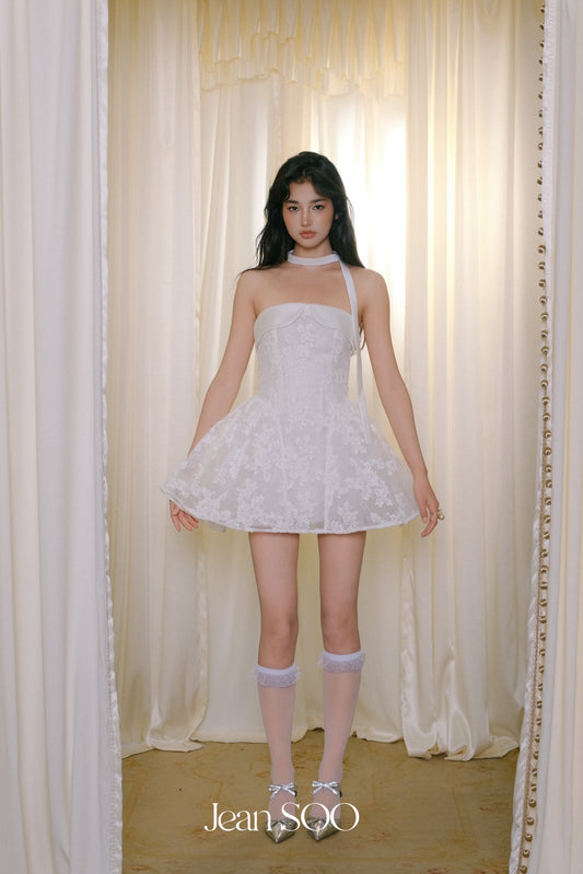 JEAN SOO White Lace Mini Dress