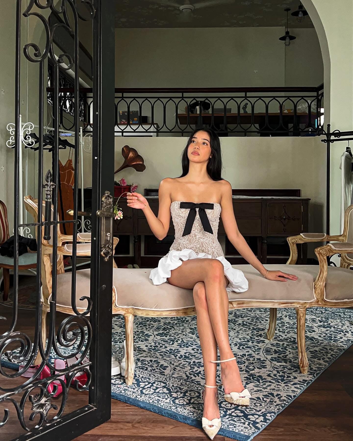 HUELLEY ROSE Black & White Mini dress