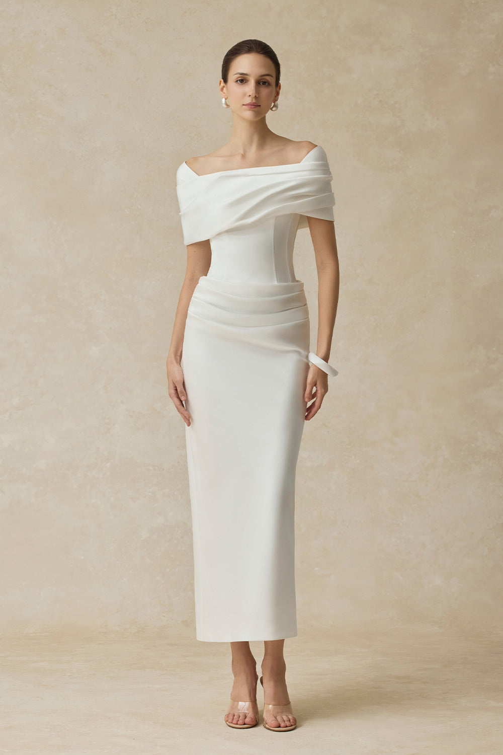 White Solara Bodycon Maxi Dress