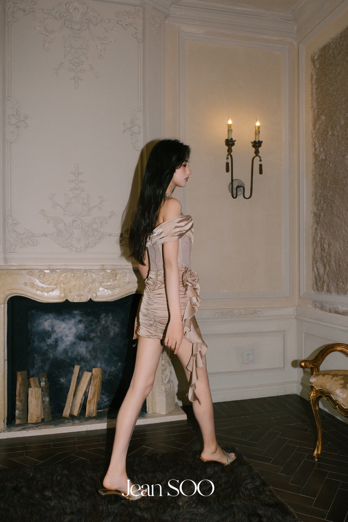 JEAN SOO Nude Mini Dress