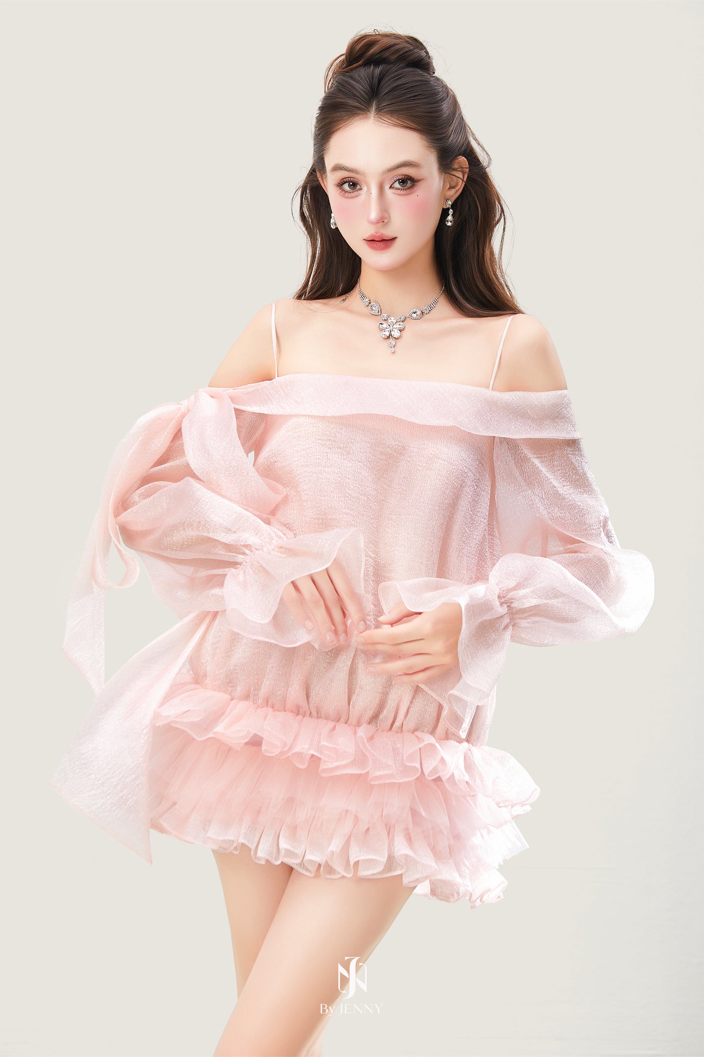 BY JENNY Pink Leona Mini Dress