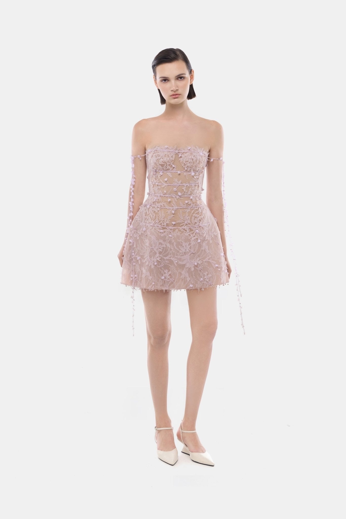 MONTSAND Purple Vacation Elegant Floral String Mini Dress