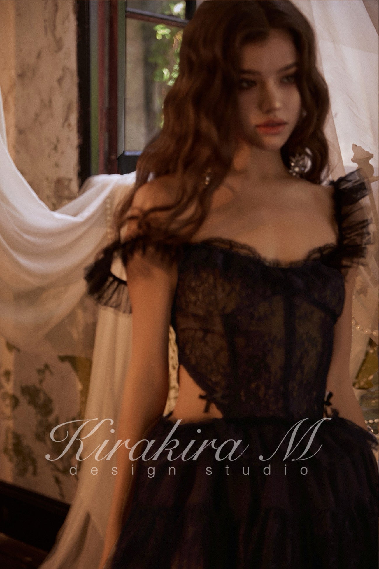 KIRAKIRA M Black Lace Mini Dress