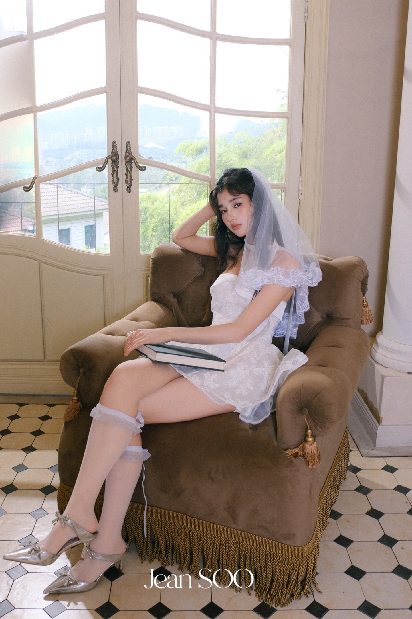 JEAN SOO White Lace Mini Dress