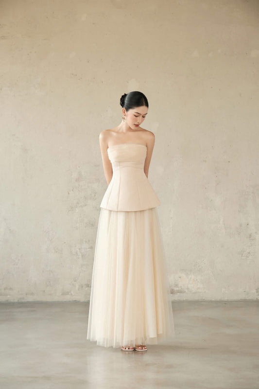 DELICIAE Nude Laurel Top & Nancy Skirt