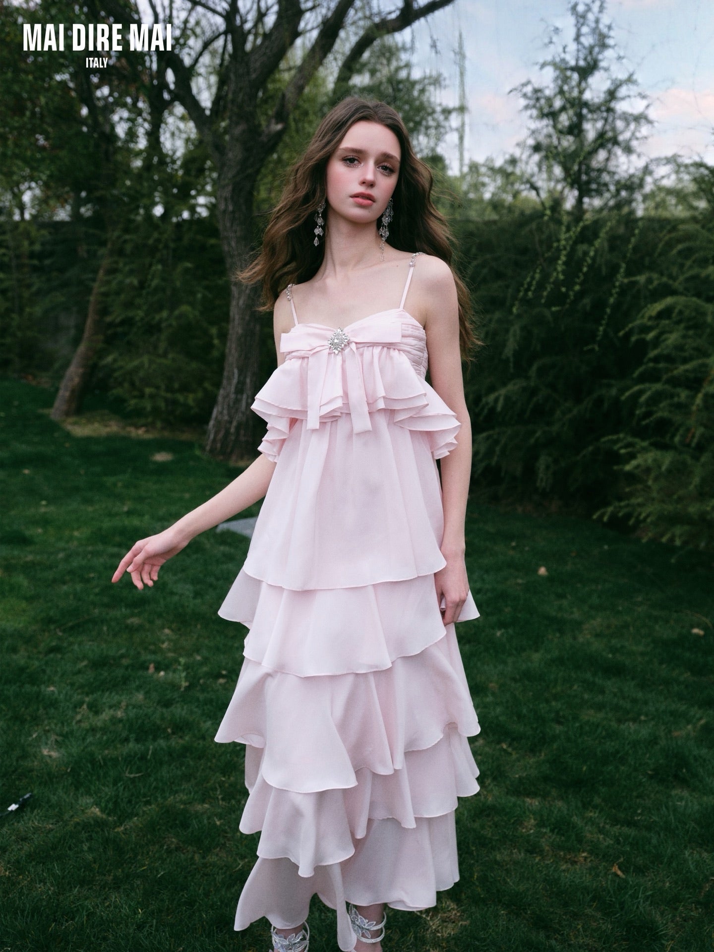 MAI DIRE MAI Sweet Elegant Pink Romantic Maxi Dresso