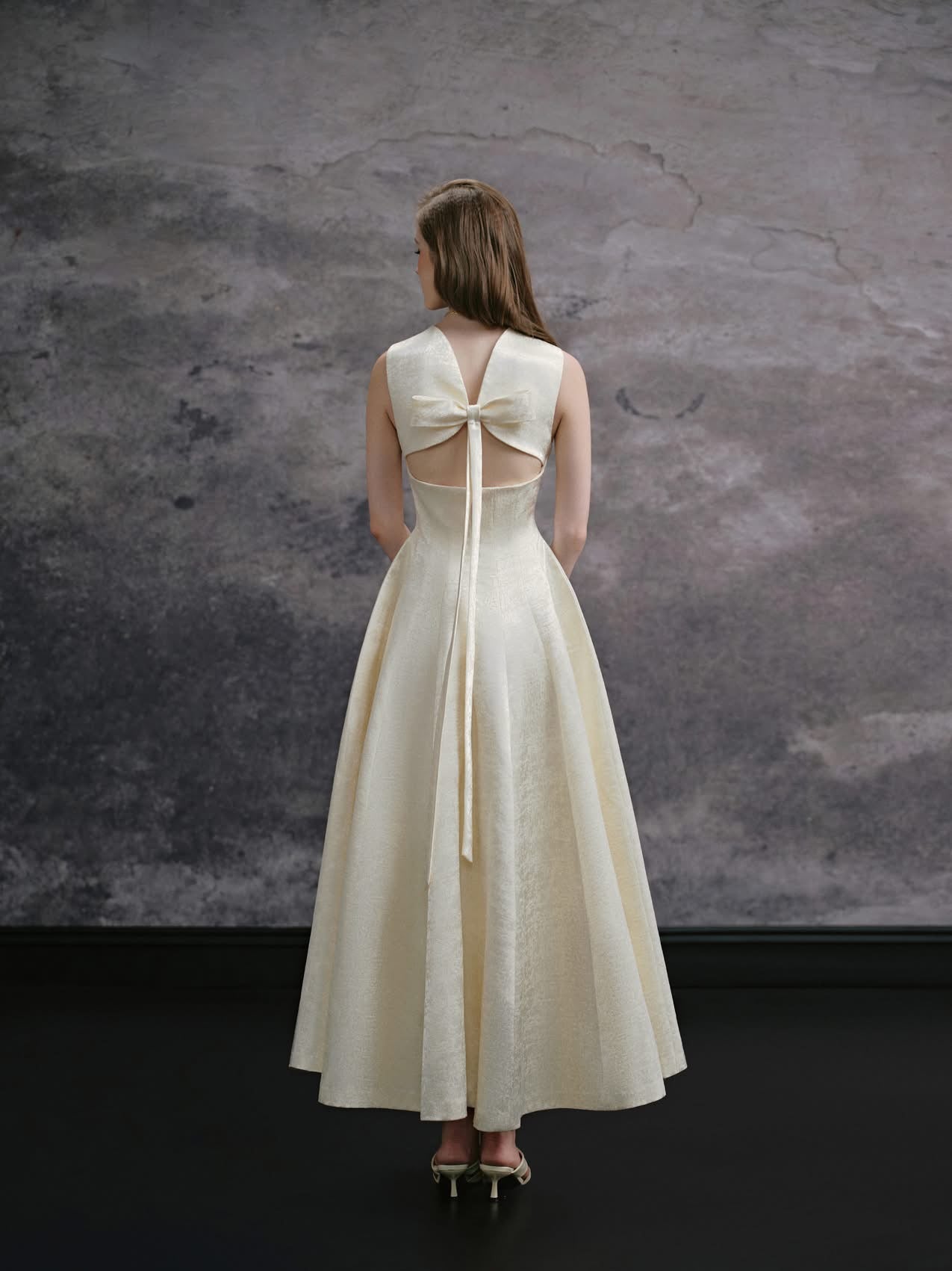 DELICATE Cream Maxi Dress