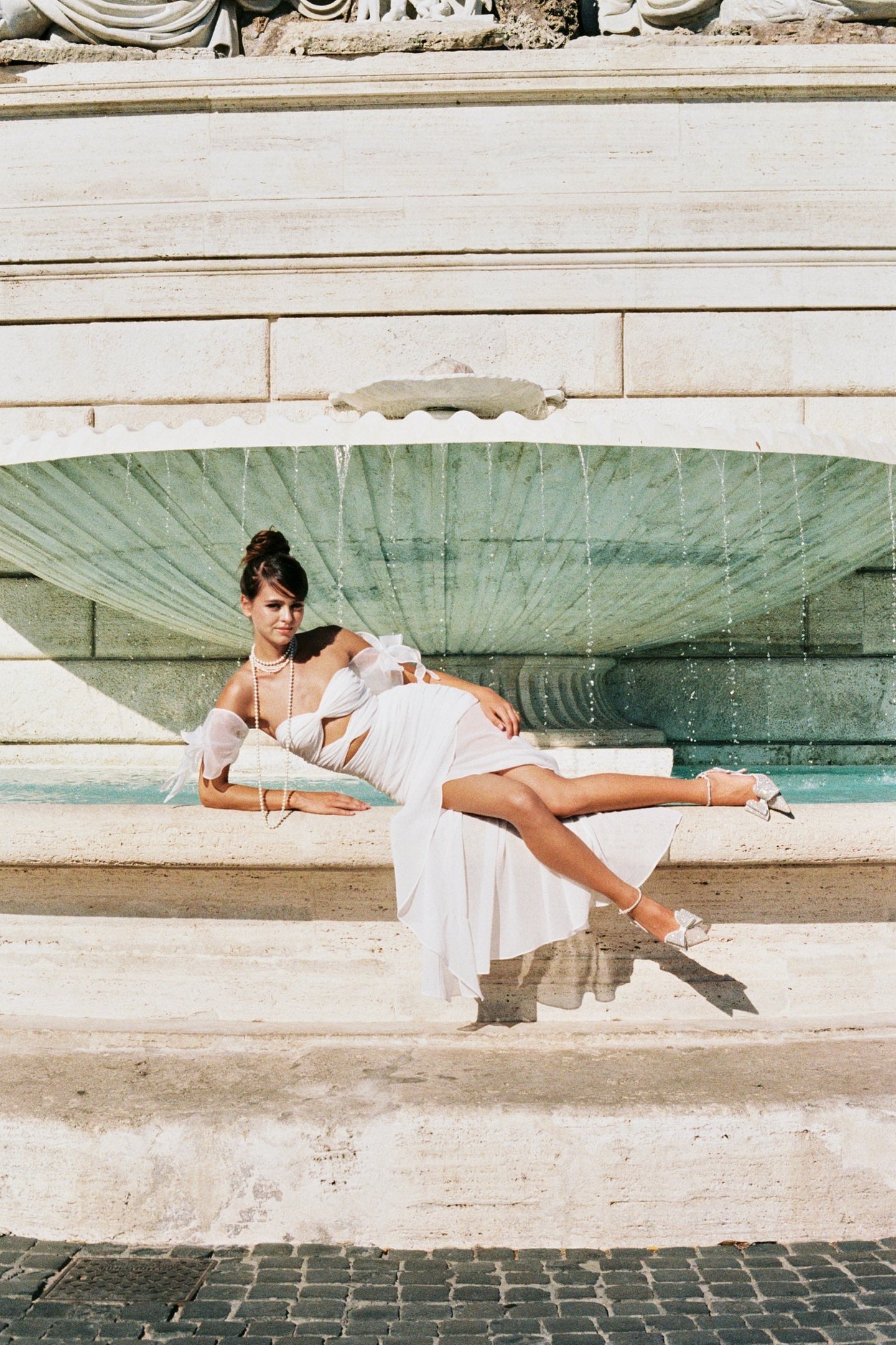 MINPURA White Bow Midi Dress