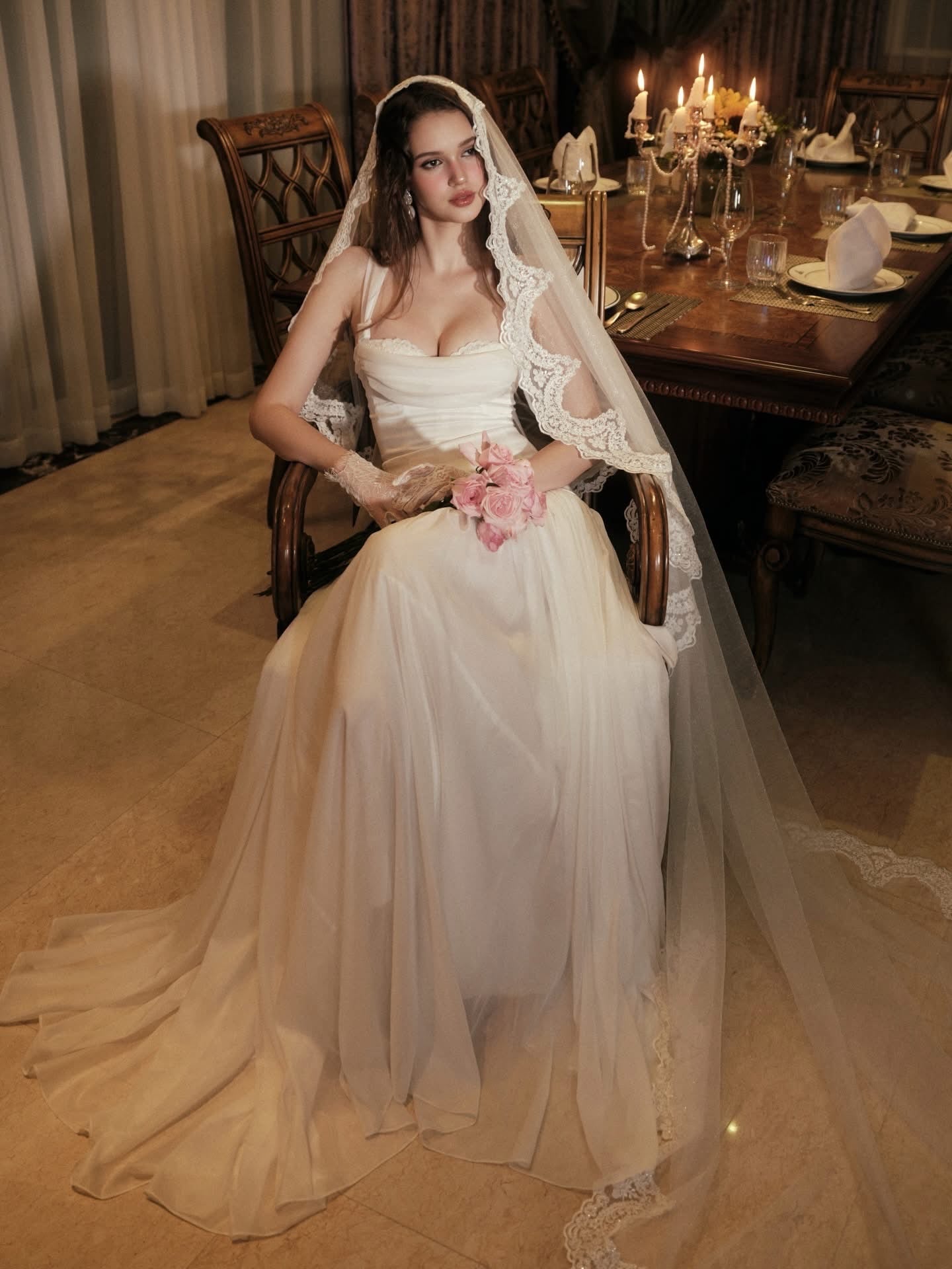 KISSERINE ATELIER Elegant Fairycore White Gown Camilla Maxi Dress