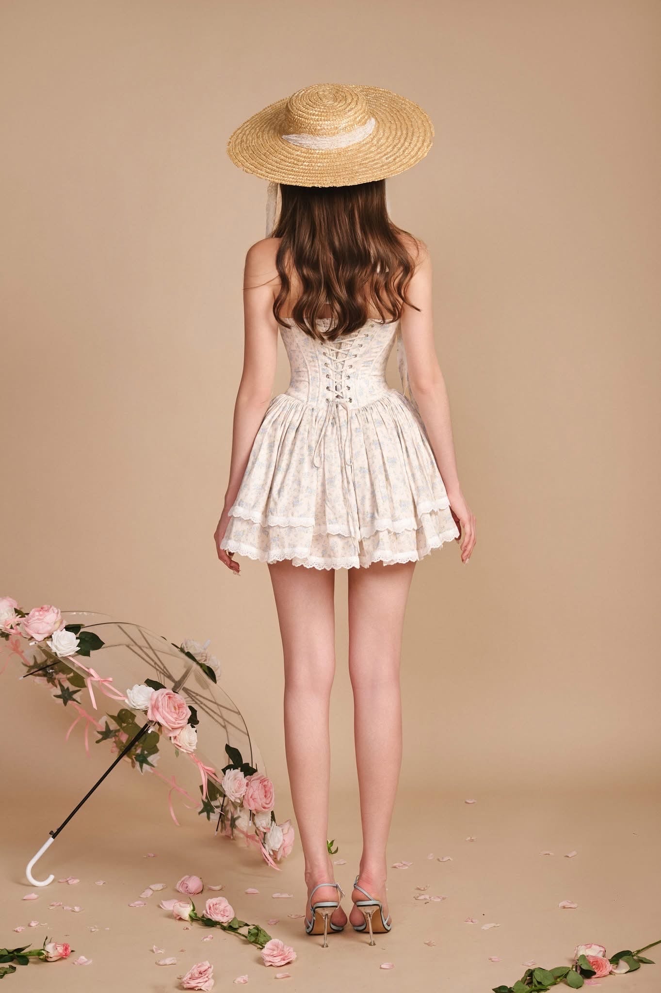 SISSY NATION Sweet Elegant Fairycore White Gabrielle Corset Mini Dress